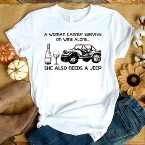 Cute jeep and wine womens tee tshirt! NEW made to order